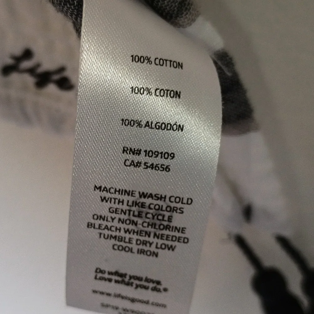 Life is Good Womens White Grey Striped Cotton Gauze Kaftan Cover Up‎ M/L